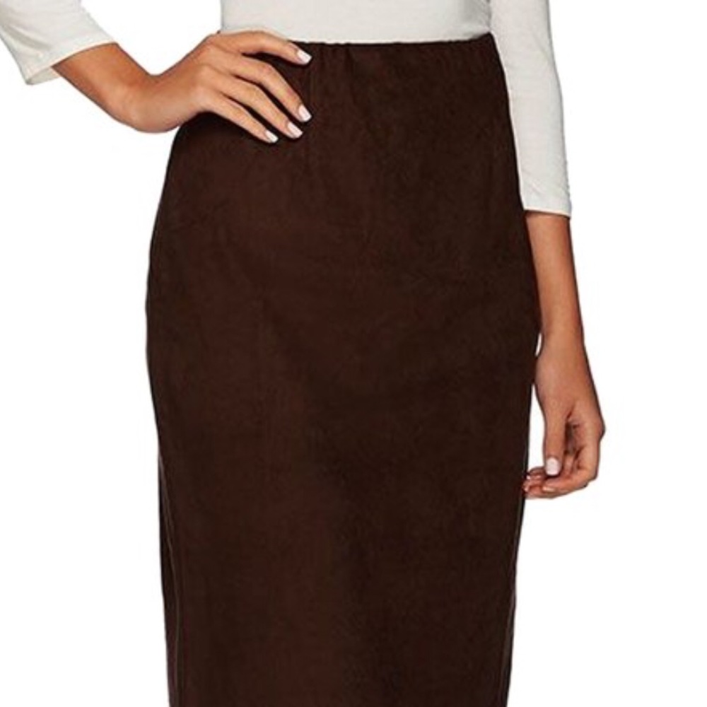 Genuine soft brown suede pencil skirt VINTAGE